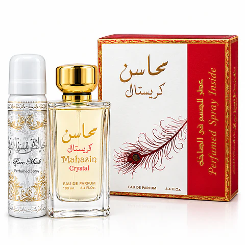Lattafa Perfume Mahasin Crystal EDP 100 ML + Perfume Spray 75 ML 