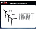 Girador Triplo com Suporte - VFox