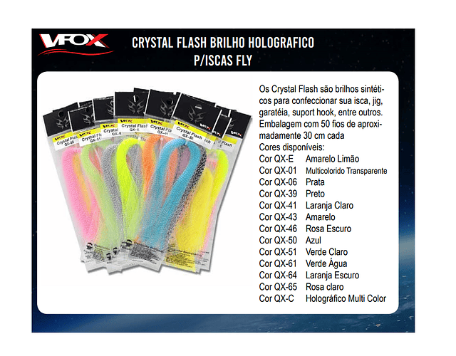 Crystal Flash Brilho Holográfico para Iscas de Fly - VFox