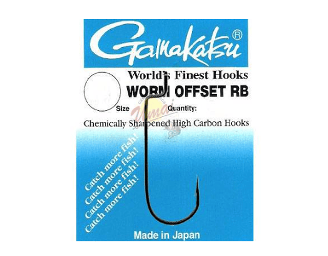 Anzol Gamakatsu - Worm Offset RB Black