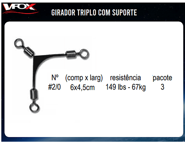 Girador Triplo com Suporte - VFox