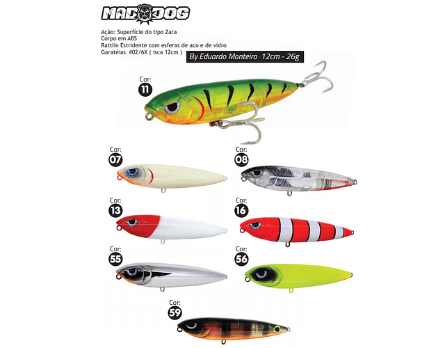 Isca Artificial Yara - Mad Dog 12cm