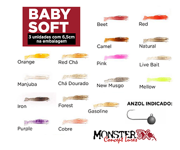 Isca Artificial Monster 3x Soft - Baby Soft 6,5cm