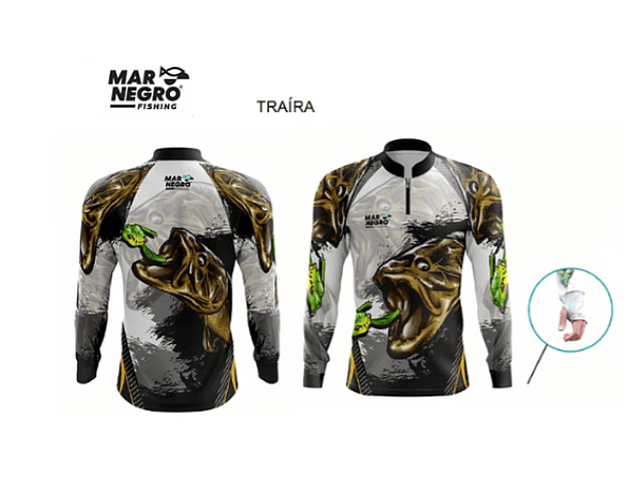 Camiseta Mar Negro Masculina Com Luvinha - G3
