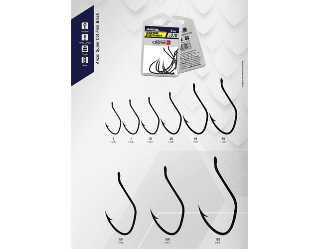 Anzol Crown - Super Cat Fish Black - N° 12/0