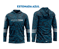 Camiseta Mar Negro Sublimada com Capuz Masculina - G