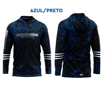 Camiseta Mar Negro Sublimada com Capuz Masculina - G