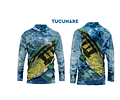 Camiseta Mar Negro Sublimada com Capuz Masculina - G2