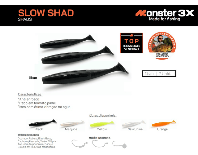 Isca Artificial Monster 3x Soft - Slow Shad 15cm 