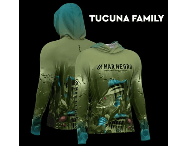 Camiseta Mar Negro Sublimada com Capuz Masculina - G