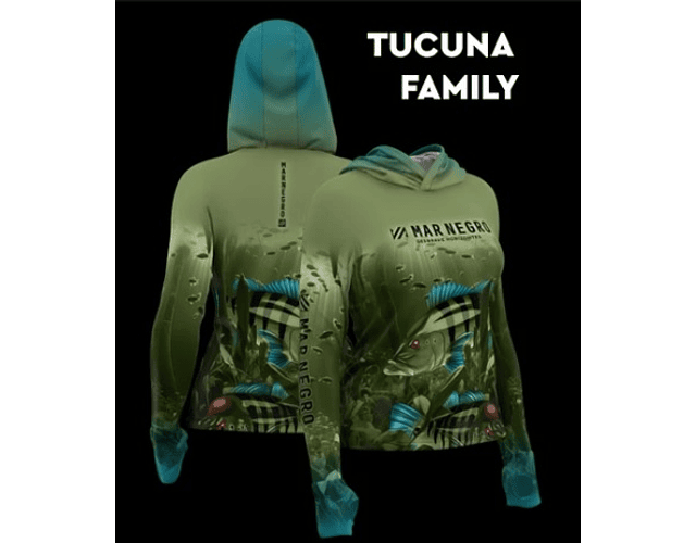 Camiseta Mar Negro Sublimada Com Capuz Feminina - P