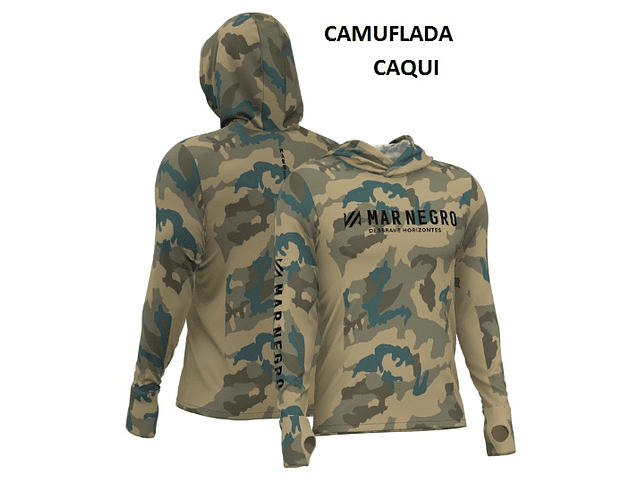 Camiseta Mar Negro Sublimada com Capuz Masculina - G