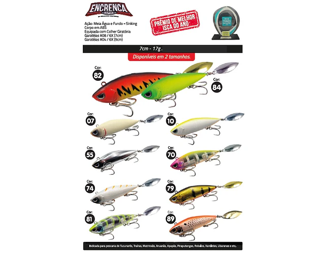 Isca Artificial Yara - Encrenca Spin - 7cm  