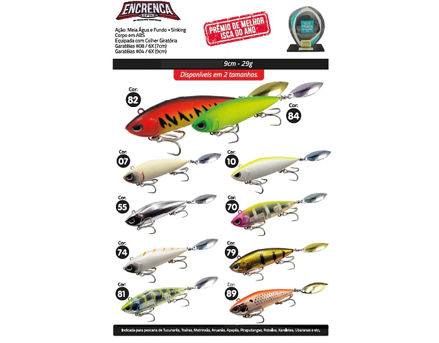 Isca Artificial Yara - Encrenca Spin - 9cm   
