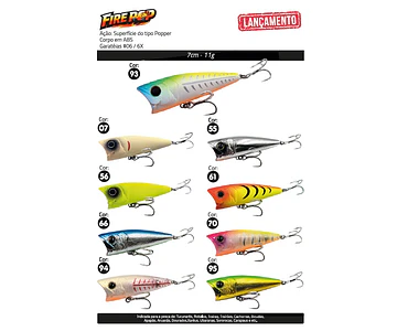 Isca Artificial Yara - Fire Pop 7cm  