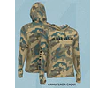 Camiseta Mar Negro Sublimada com Capuz Masculina - M