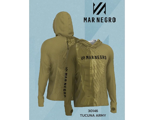 Camiseta Mar Negro Sublimada com Capuz Masculina - G