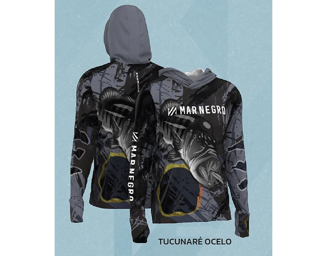Camiseta Mar Negro Sublimada com Capuz Masculina - G