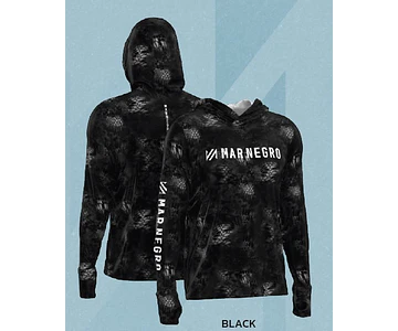 Camiseta Mar Negro Sublimada com Capuz Masculina - G2