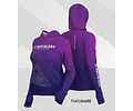 Camiseta Mar Negro Sublimada Com Capuz Feminina - P