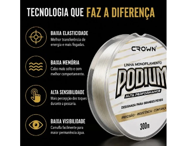 Linha de Monofilamento Crown - Podium