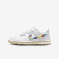 Nike Dunk Low SE Rainbow Lace Swoosh White (GS) - Thumbnail 1
