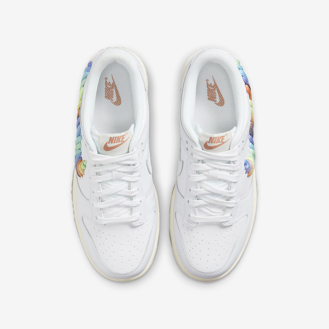 Nike Dunk Low SE Rainbow Lace Swoosh White (GS) 5