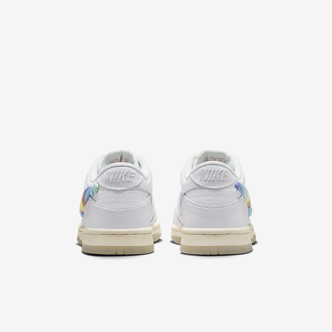 Nike Dunk Low SE Rainbow Lace Swoosh White (GS) 2