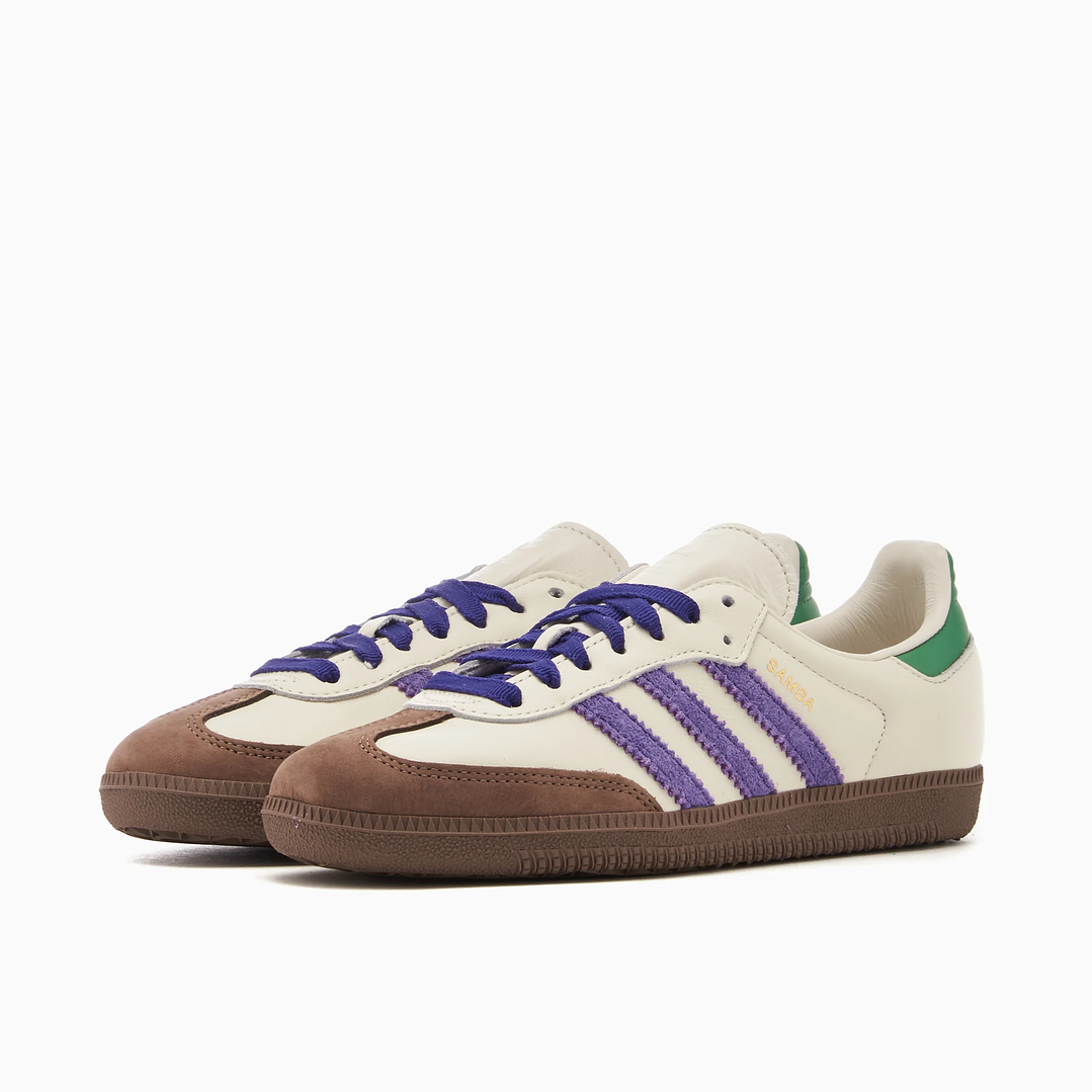 adidas Samba OG Off White Core Purple Green Brown (Women's) 5