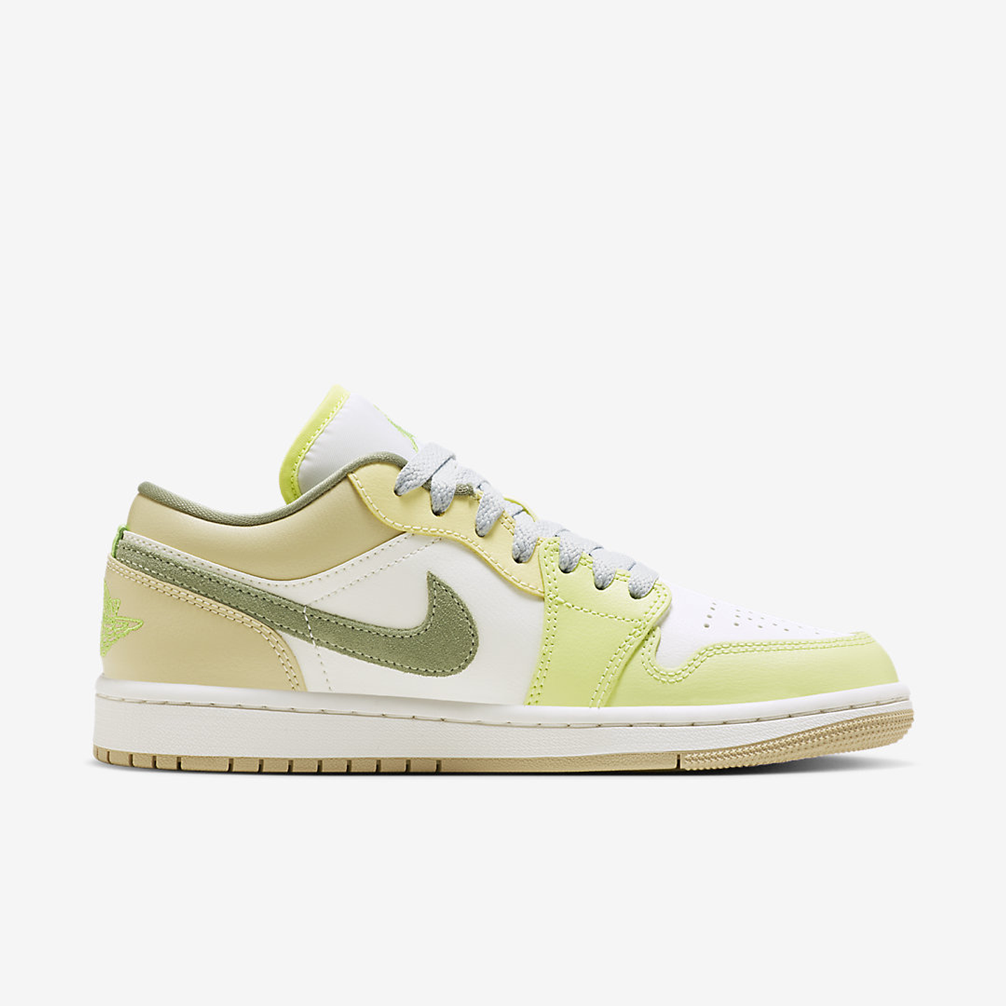 Jordan 1 Low Sail White Oil Green (Women's) 3