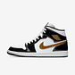 Jordan 1 Mid Patent Black White Gold - Thumbnail 1
