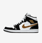 Jordan 1 Mid Patent Black White Gold - Thumbnail 1