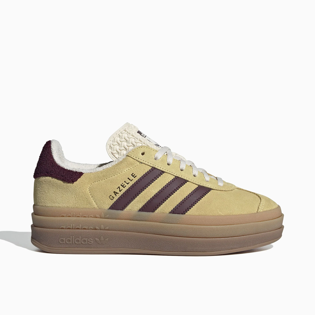 adidas Gazelle Bold Almost Yellow Maroon (Women's) 3