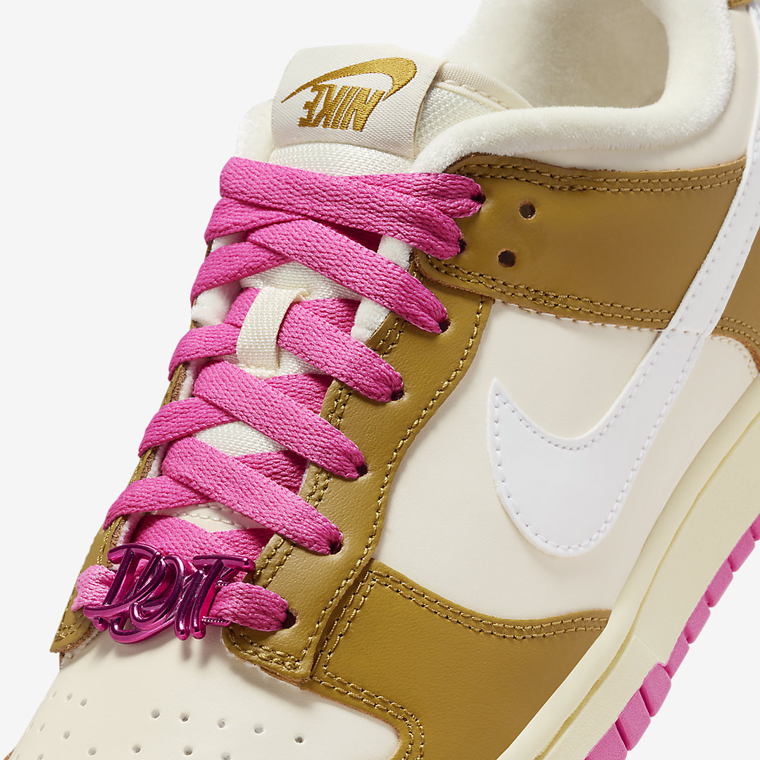 Nike Dunk Low SE Just Do it Bronzine Pink (Women's) 6
