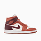 Jordan 1 Mid Dusty Peach Night Maroon (Women's) - thumbnail 3