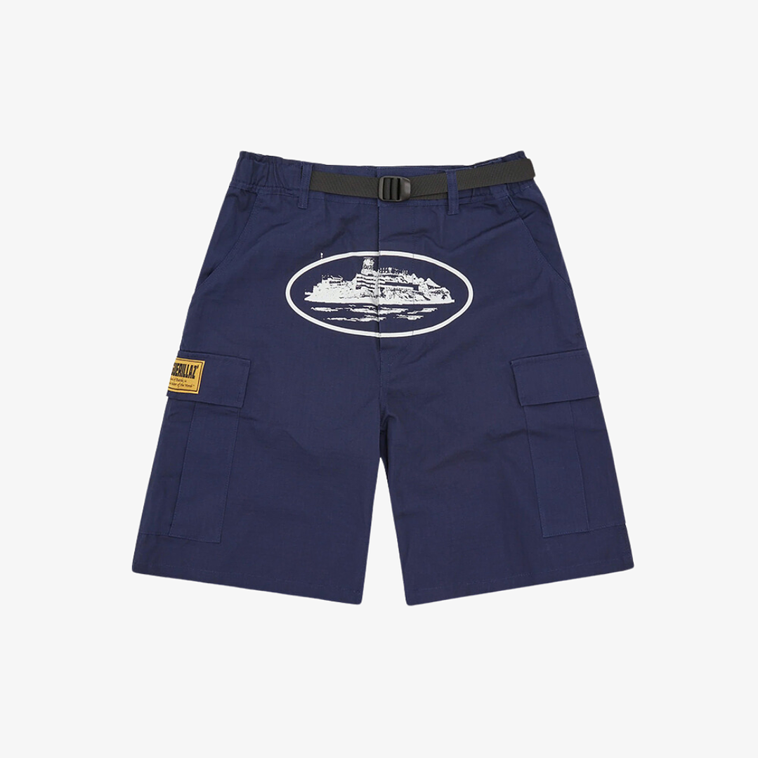 Corteiz Alcatraz Cargo Shorts Navy 1