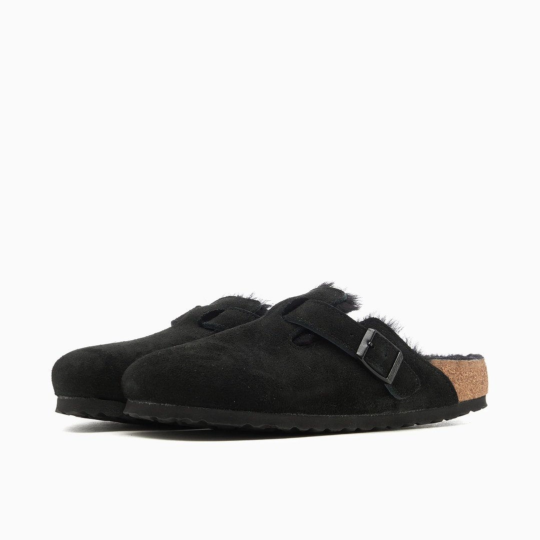 Birkenstock Boston Shearling Suede Black 2