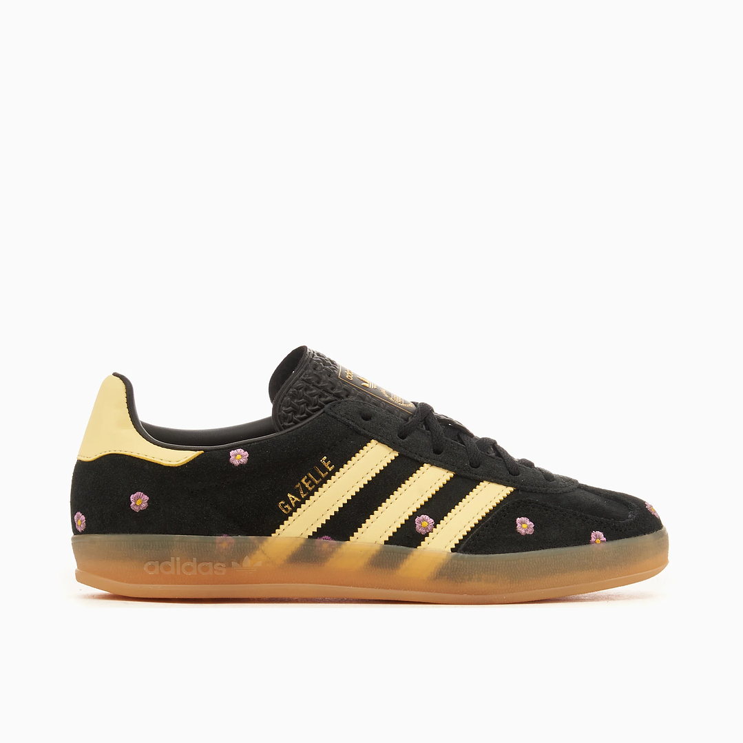 adidas Gazelle Indoor Core Black Almost Yellow Floral (Women's) 3