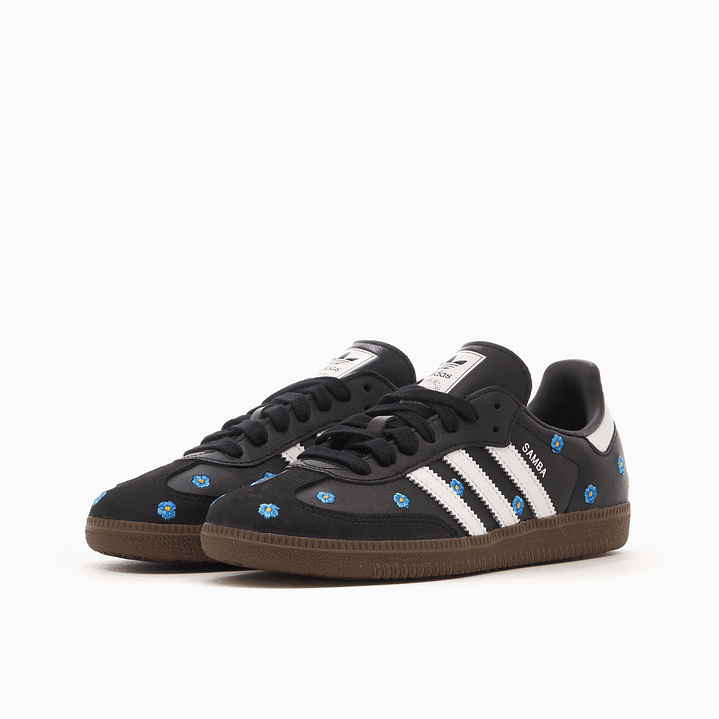 adidas Samba Light Blue Floral Core Black (Women's) 2