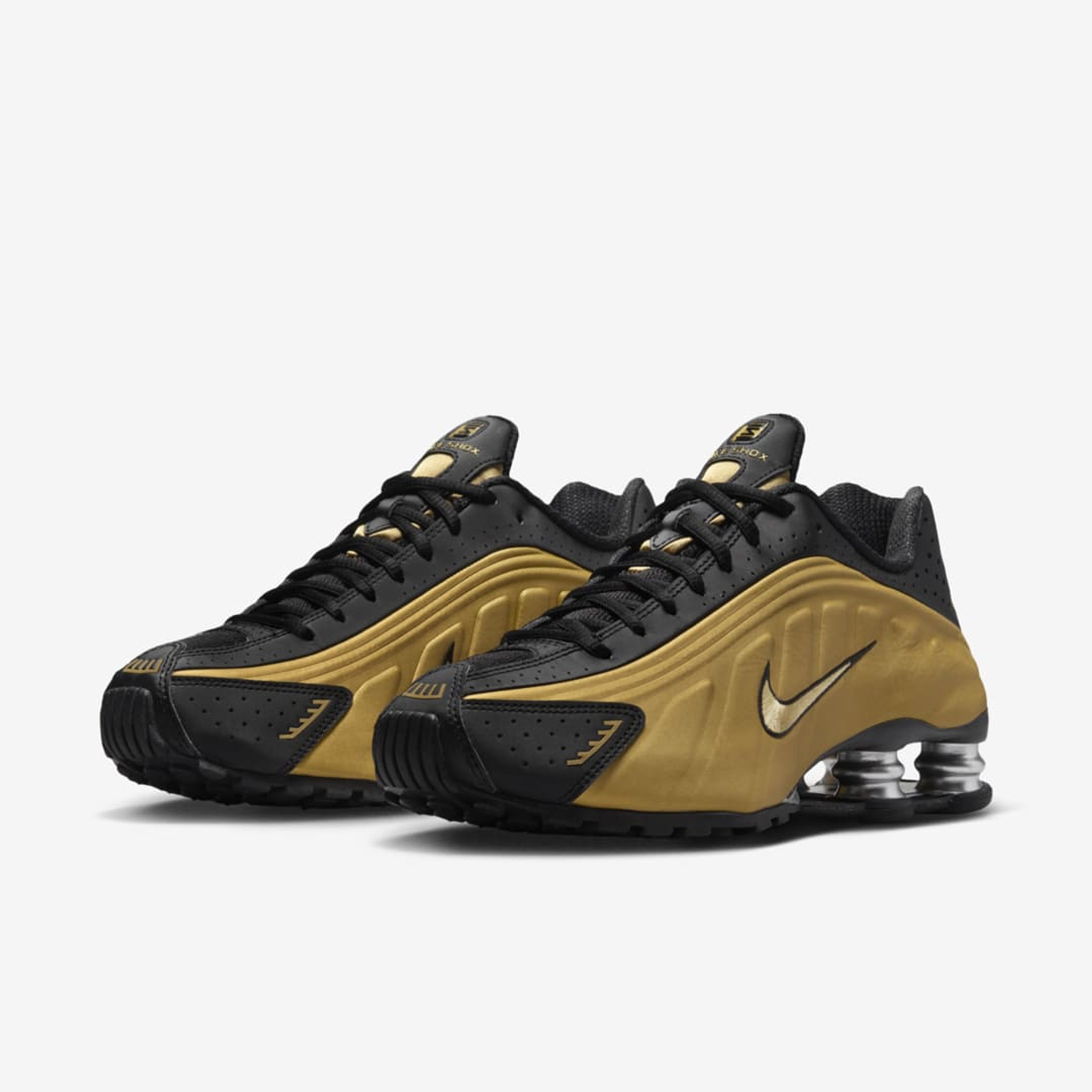 Nike Shox R4 Black Metallic Gold (Women's) 2