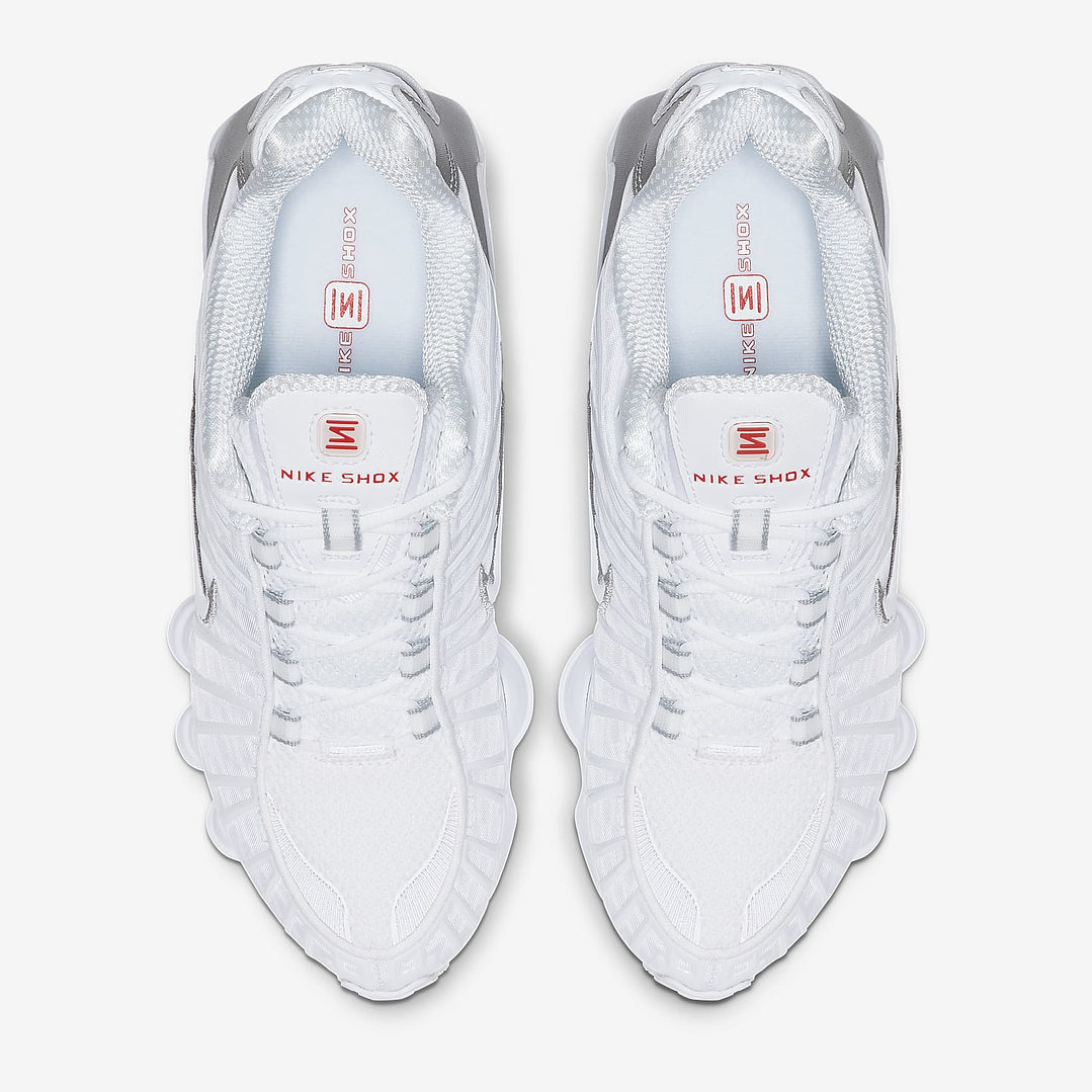 Nike Shox TL White Metallic Silver Max Orange (Women's) 5