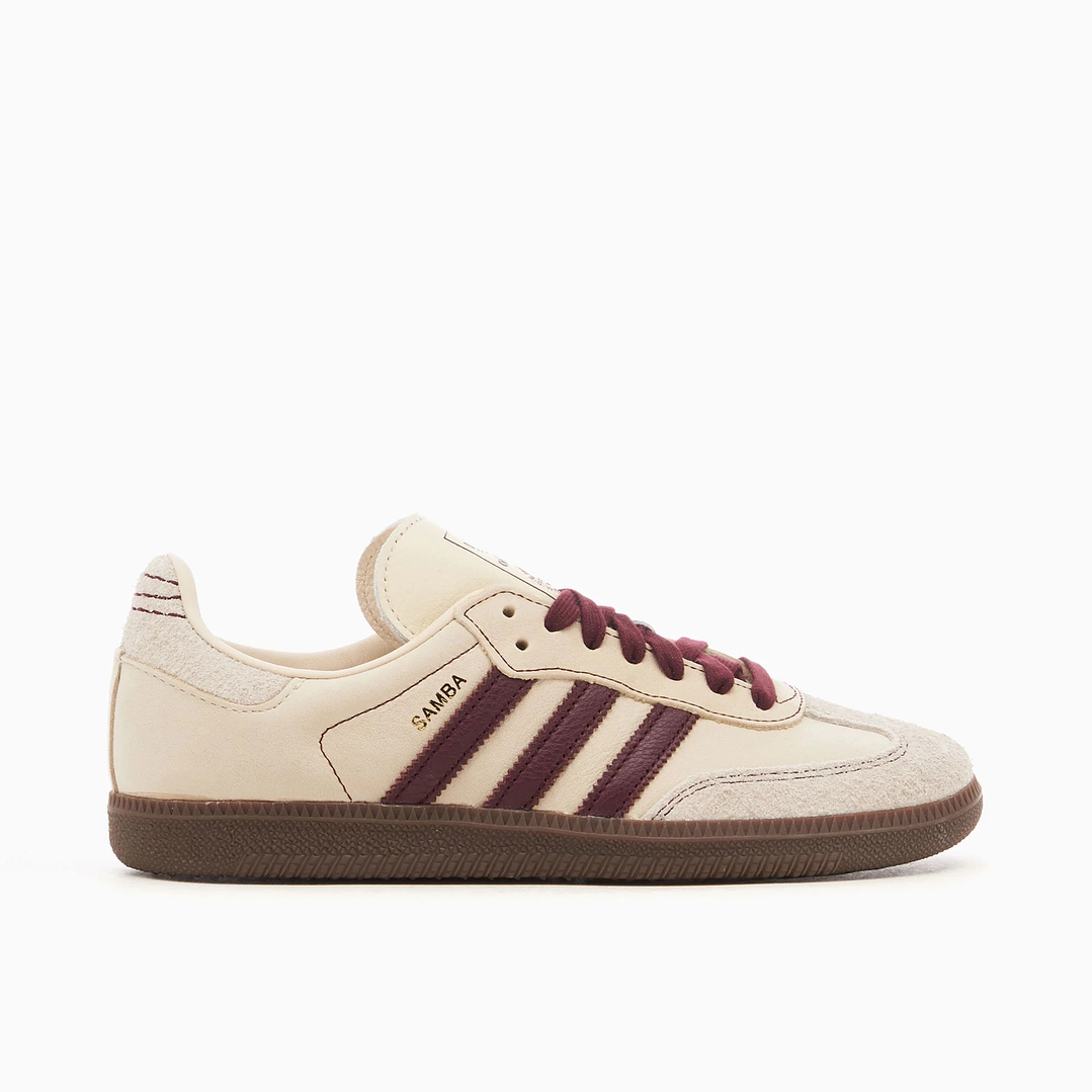 adidas Samba OG Wonder White Maroon (Women's) 3