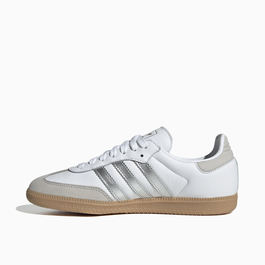 adidas Samba OG White Silver Metallic Grey (Women's) 1