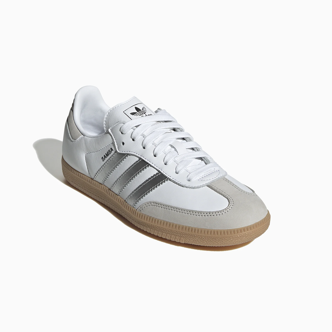 adidas Samba OG White Silver Metallic Grey (Women's) 2