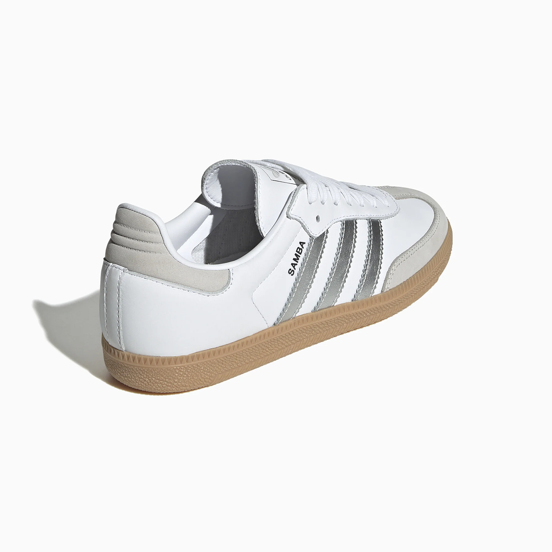 adidas Samba OG White Silver Metallic Grey (Women's) 6