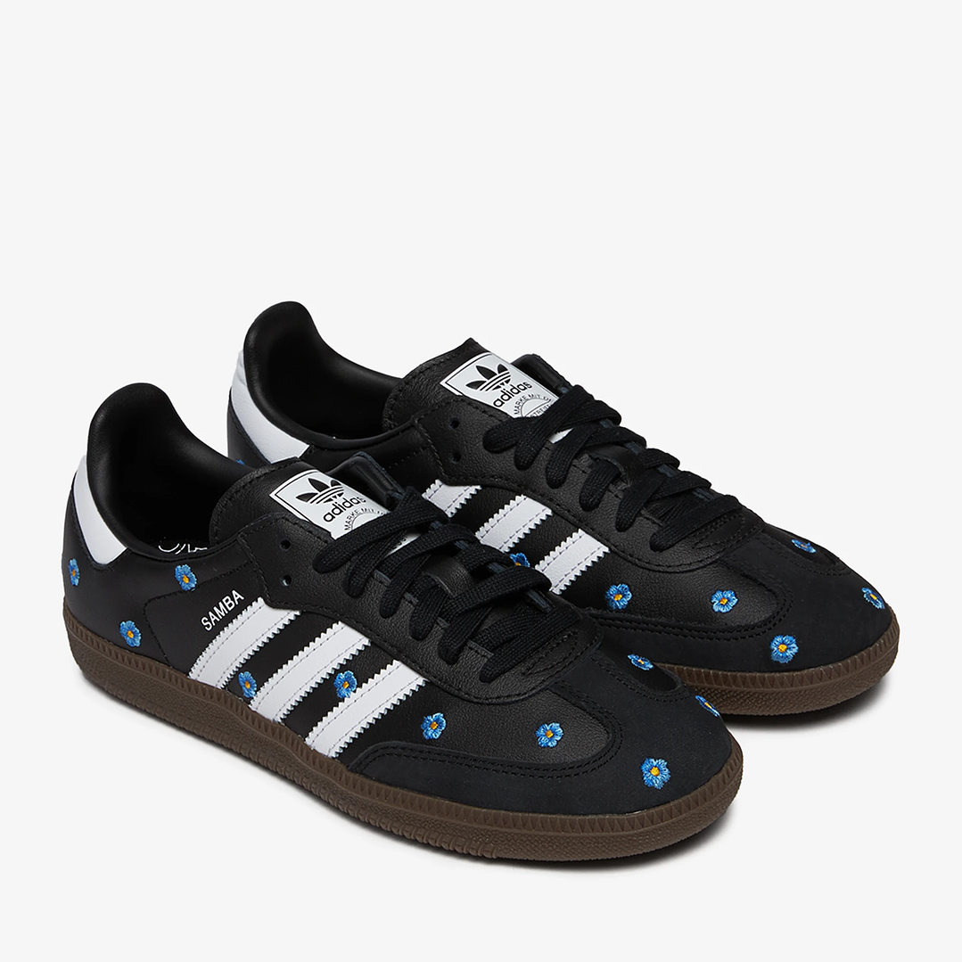 adidas Samba Light Blue Floral Core Black (Women's) 3