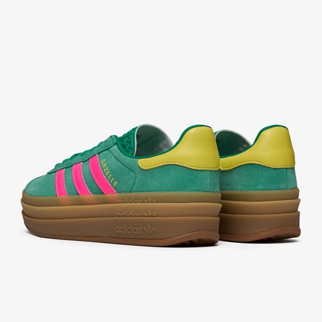 adidas Gazelle Bold Court Green Lucid Pink (Women's) 5