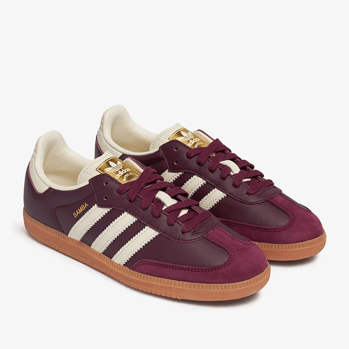 adidas Samba OG Maroon Gold Metallic (Women's) 2