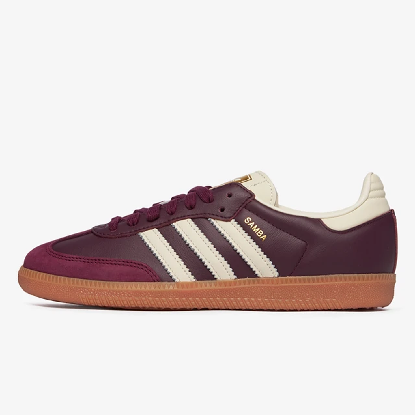 adidas Samba OG Maroon Gold Metallic (Women's) 1