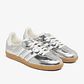 adidas Samba OG Silver Metallic Cracked Leather (Women's) - thumbnail 2